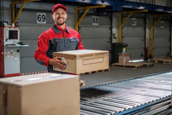 Man with box