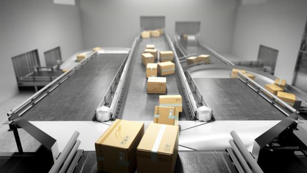 Boxes on belts